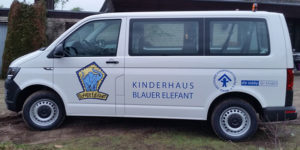 Autobeschriftung / Transporterbeschriftung "Blauer Elefant"